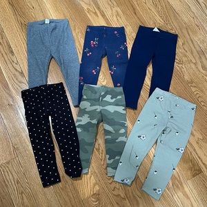 Toddler girl leggings - 6 pairs - Carter’s, Old Navy, Osh Kosh